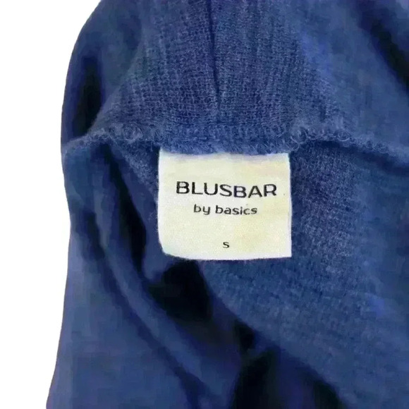 BLUSBAR Wool Medium Blue Frayed Edge Long Sleeve Open Front Cardigan Size Small - Picture 4 of 8